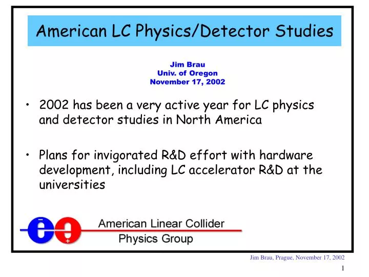 american lc physics detector studies