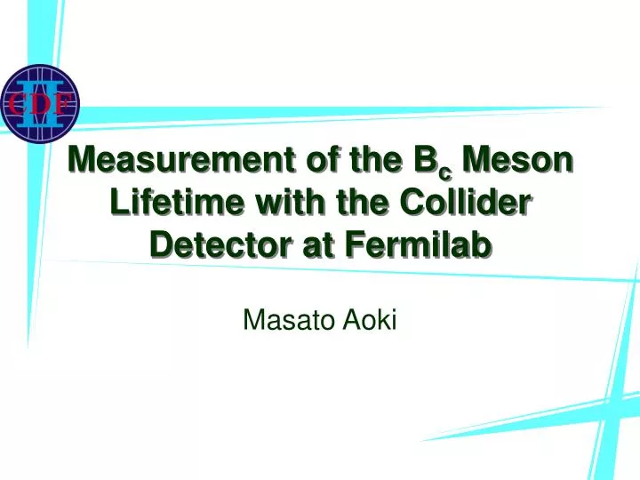 measurement of the b c meson lifetime with the collider detector at fermilab