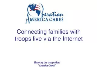 Connecting families with troops live via the Internet