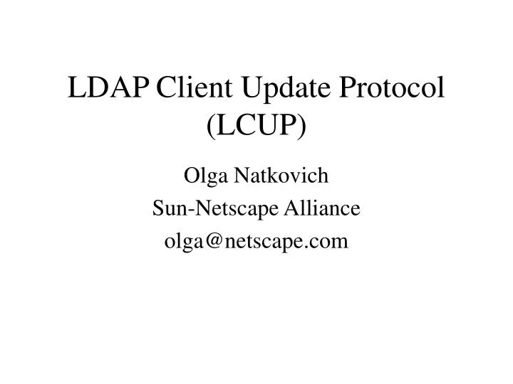 ldap client update protocol lcup