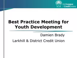 Best Practice Meeting for Youth Development