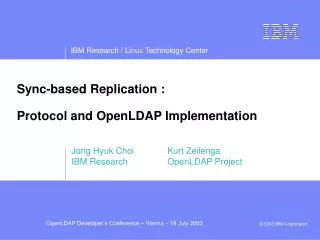 Sync-based Replication : Protocol and OpenLDAP Implementation