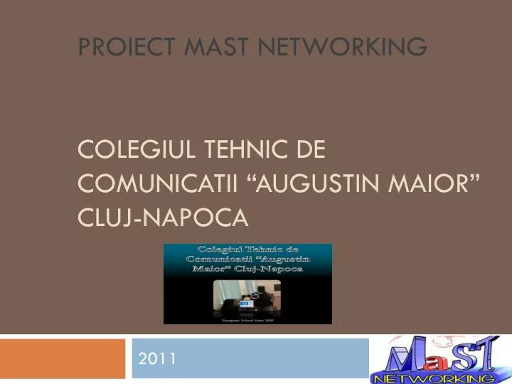 proiect mast networking colegiul tehnic de comunicatii augustin maior cluj napoca