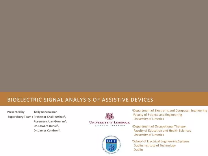 bioelectric signal analysis of assistive devices