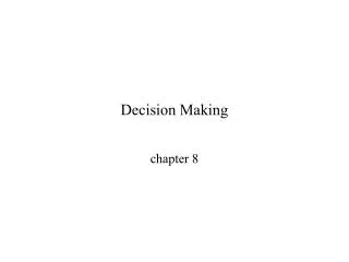 Decision Making