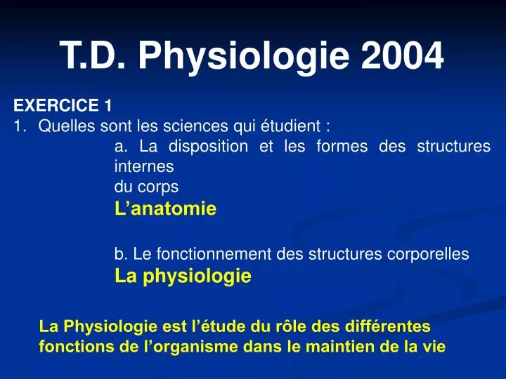 t d physiologie 2004