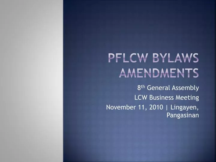 pflcw bylaws amendments