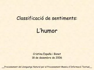 classificaci de sentiments l humor