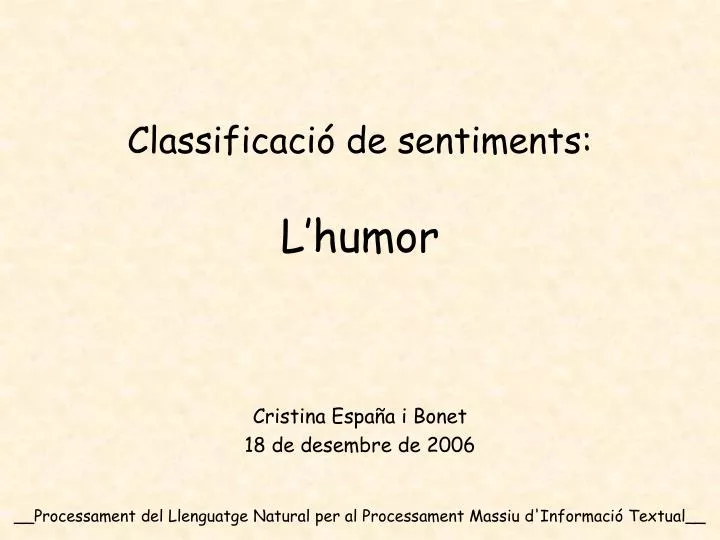 classificaci de sentiments l humor