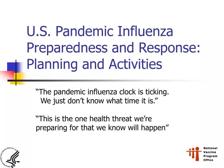 u s pandemic influenza preparedness and response planning and activities