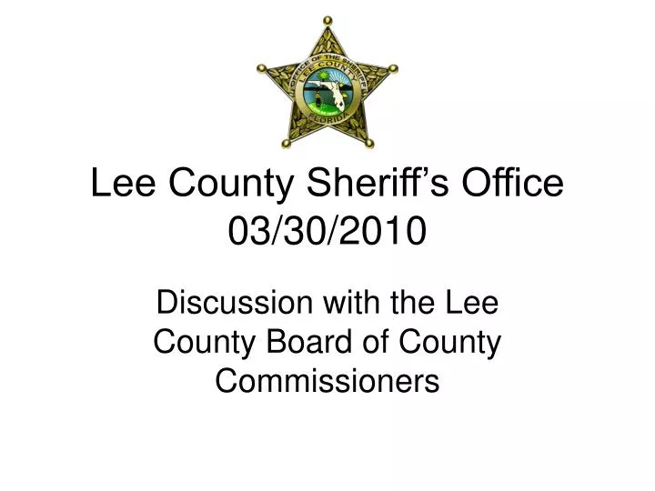 lee county sheriff s office 03 30 2010