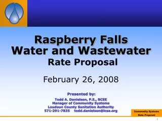 Raspberry Falls Water and Wastewater Rate Proposal February 26, 2008