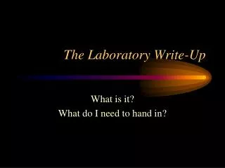 The Laboratory Write-Up
