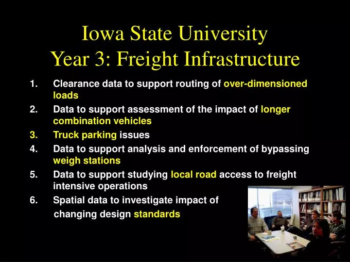 iowa state university year 3 freight infrastructure