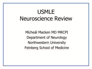 USMLE Neuroscience Review