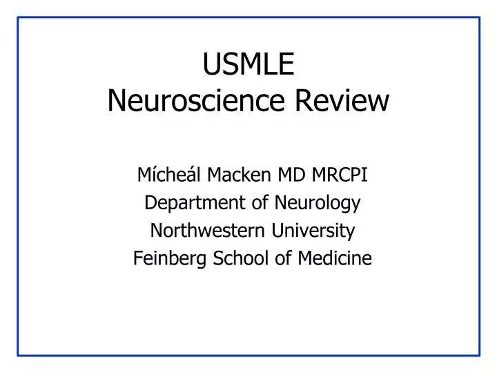 usmle neuroscience review