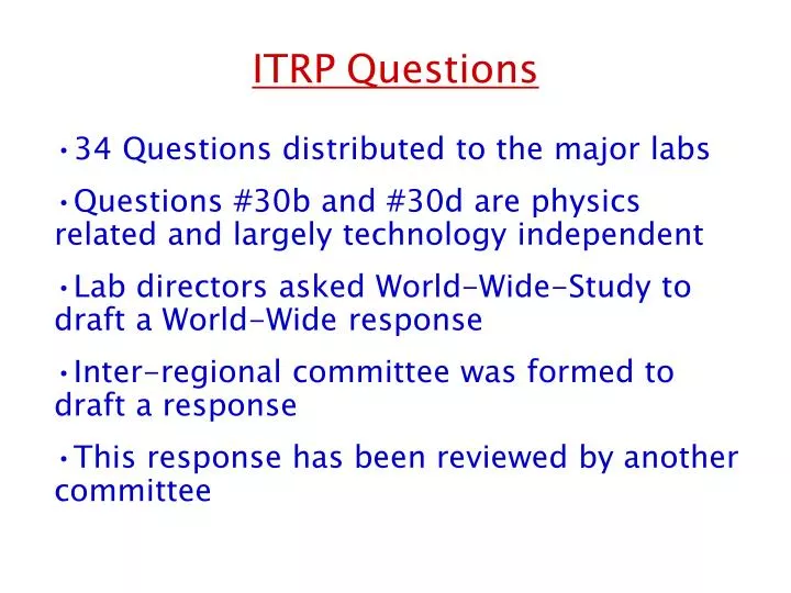 itrp questions