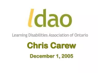 Chris Carew December 1, 2005