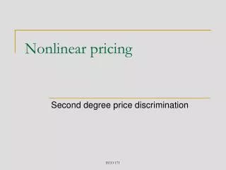 Nonlinear pricing