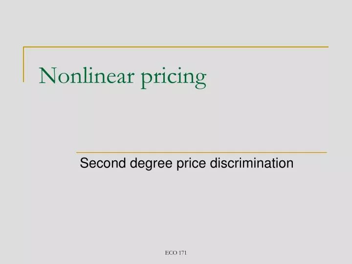nonlinear pricing