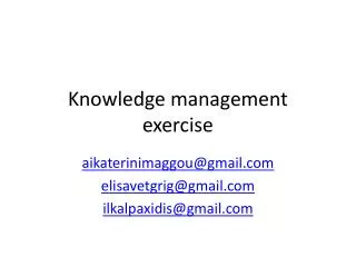 Knowledge management exercise