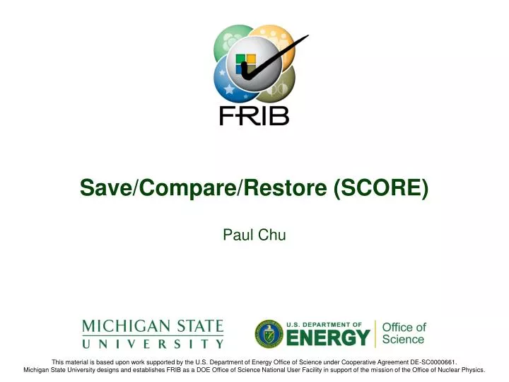 save compare restore score