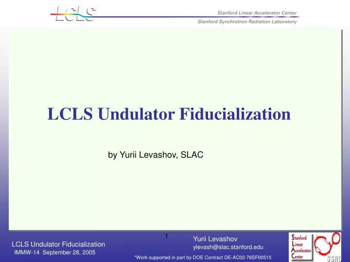 lcls undulator fiducialization