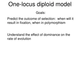 One-locus diploid model