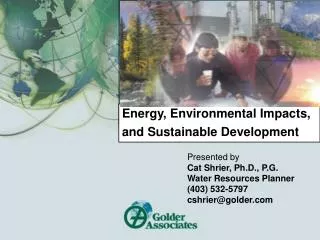 Energy, Environmental Impacts, and Sustainable Development