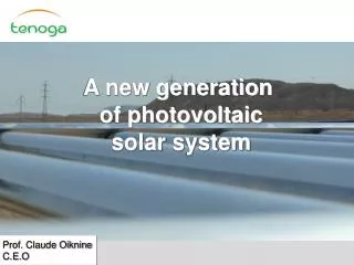 A new generation of photovoltaic solar system