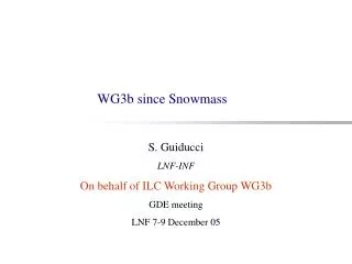 WG3b since Snowmass