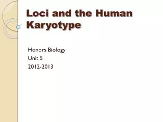 Loci and the Human Karyotype