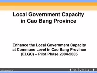 Local Government Capacity in Cao Bang Province