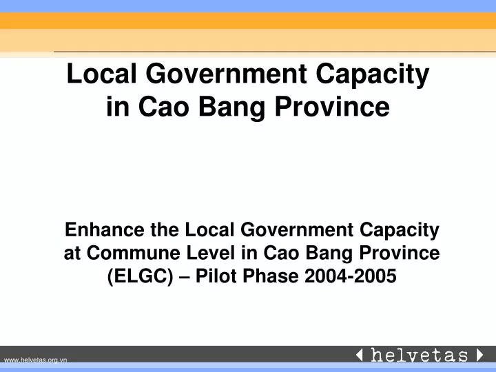 local government capacity in cao bang province