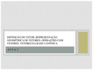 defini o de vetor representa o geom trica de vetores opera es com vetores vetores da base can nica