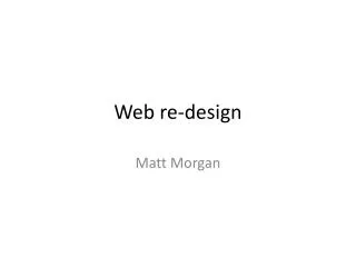 Web re-design