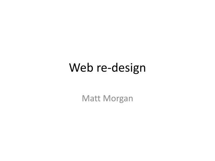 web re design