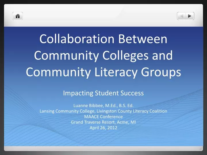 collaboration between community colleges and community literacy groups