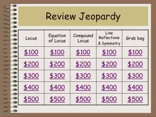 Review Jeopardy