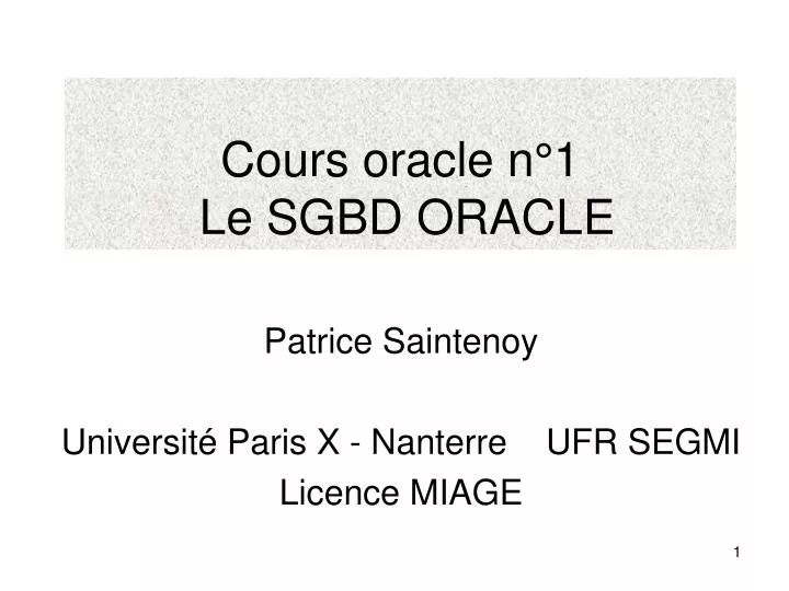 cours oracle n 1 le sgbd oracle