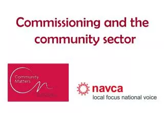 Commissioning and the community sector
