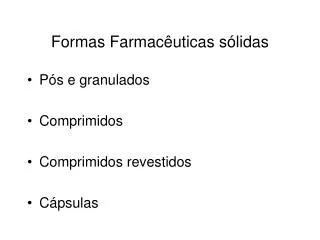 formas farmac uticas s lidas