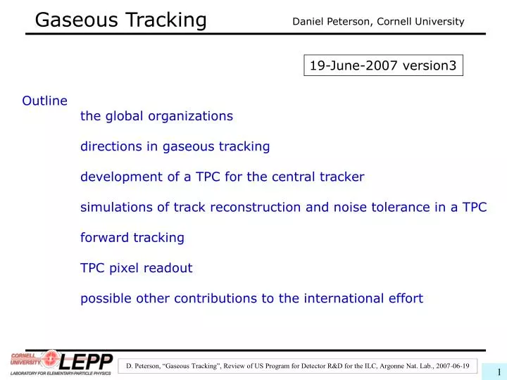 gaseous tracking