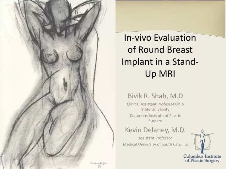 in vivo evaluation of round breast implant in a stand up mri