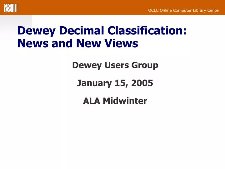 dewey decimal classification news and new views