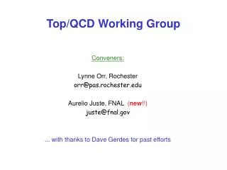 Top/QCD Working Group