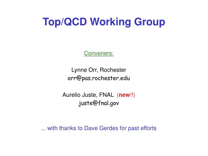 top qcd working group