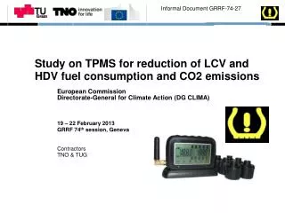 Study on TPMS for reduction of LCV and HDV fuel consumption and CO2 emissions