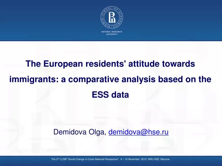 the european residents attitude towards immigrants a comparative analysis based on the ess data