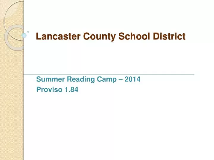 lancaster county school district